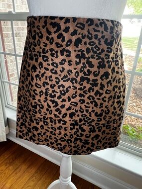 Leopard Print Brown Mini Skirt - Women